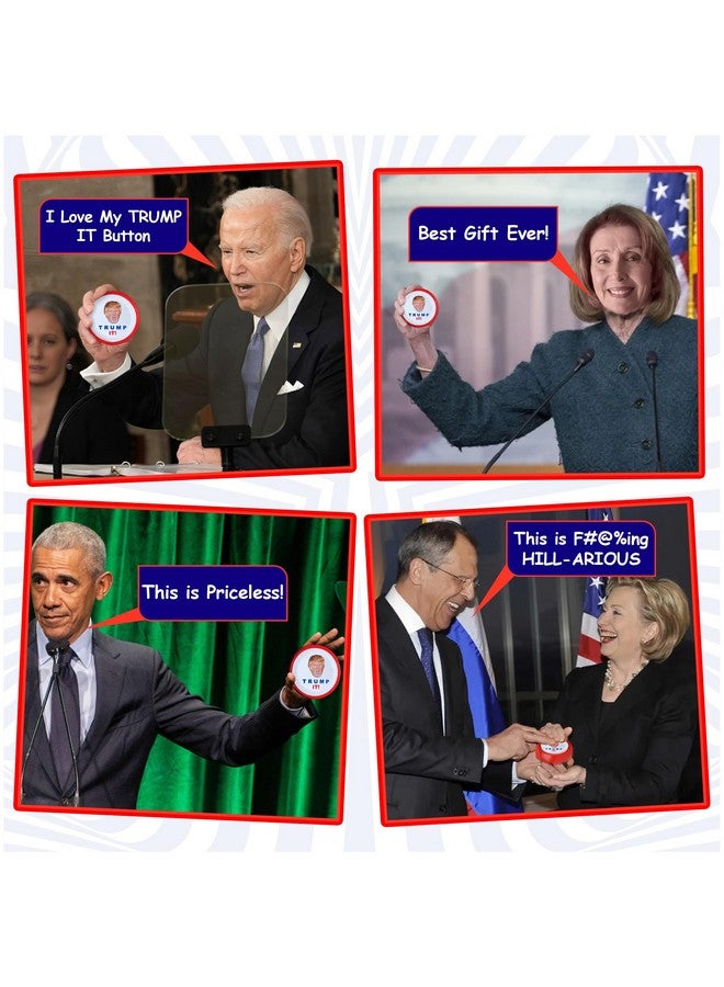 TheGag Talking Donald Trump Sound Button-12 Quotes In His Real Voice-Funny Trump Gift For Men, Women, 2024, Political Gifts For Desk, Office And Home. Republican Or Democrat - Image 3