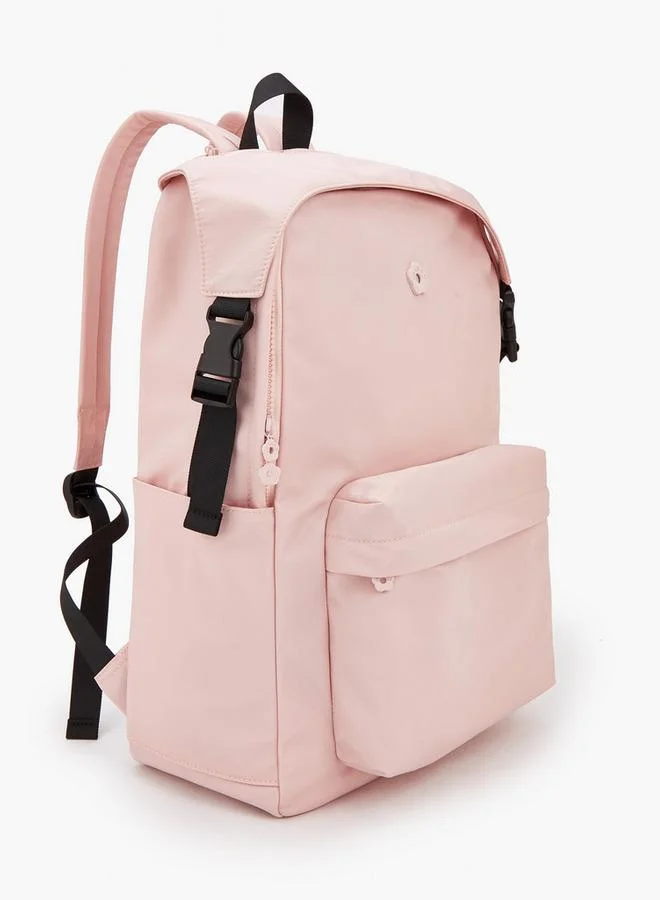 Missy Solid School Backpack With Adjustable Side Straps - 15x34x45 CM