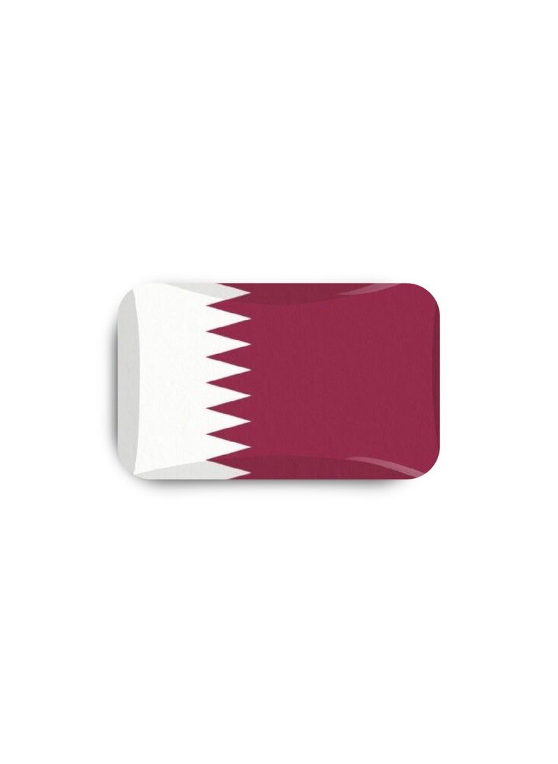 971MEDIA Qatar Flag - Metal Badge Epoxy Coated with Magnetic Pin that Doesn't Tear Clothes  - Image 2