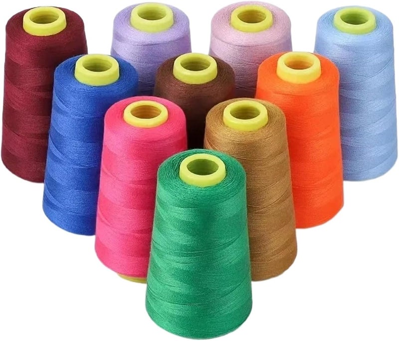Sewing Thread Kits 7roll*3000yard Assorted Colors Sewing Thread Spools Set for Hand Machine DIY Craft Garment Tailoring(Pink) - Image 1