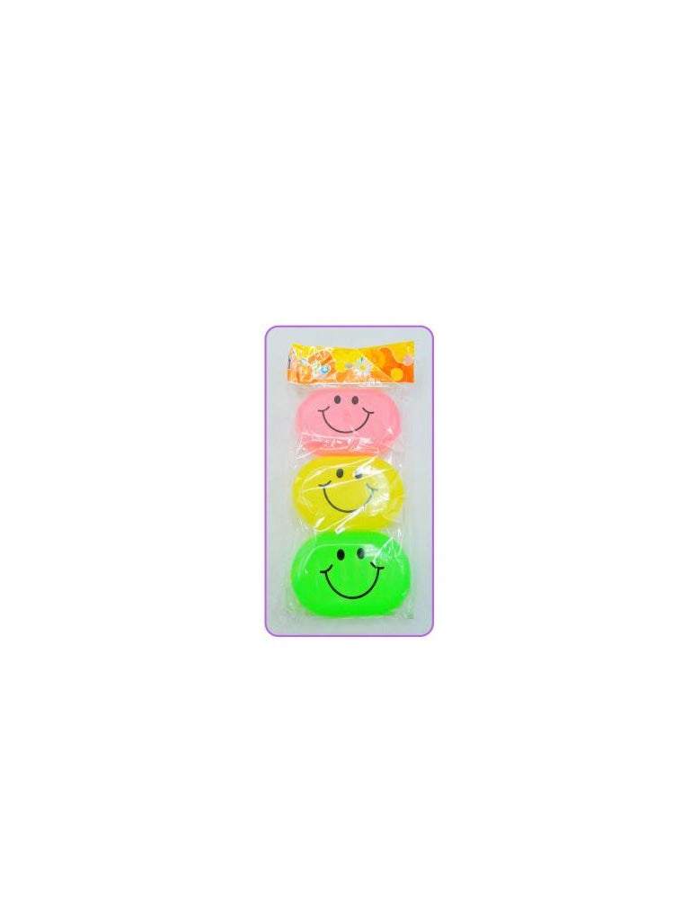 AL QADAH - Smiley Soap Case Set of 3pcs Cheerful and Practical Plastic Soap Holders - Image 1