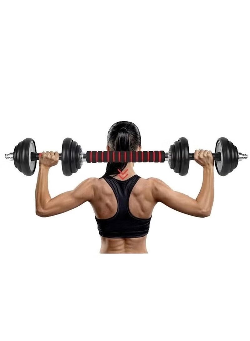 Huitich Black Heavy Duty PVC Dumbbells Set – 10kg with Cement Core | Compact & Durable Home Weights - Image 4