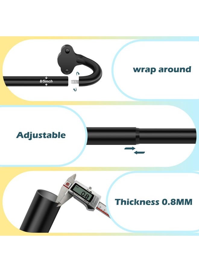 JRZOO 2 Pack Wrap Around Curtain Rod 16-28 Inches, 5/8'' Adjustable Heavy Duty Blackout Drapery Rods, Curved Ceiling Mount Room Darkening Curtain Rod for Windows, with Aluminium Finials, Black - Image 5