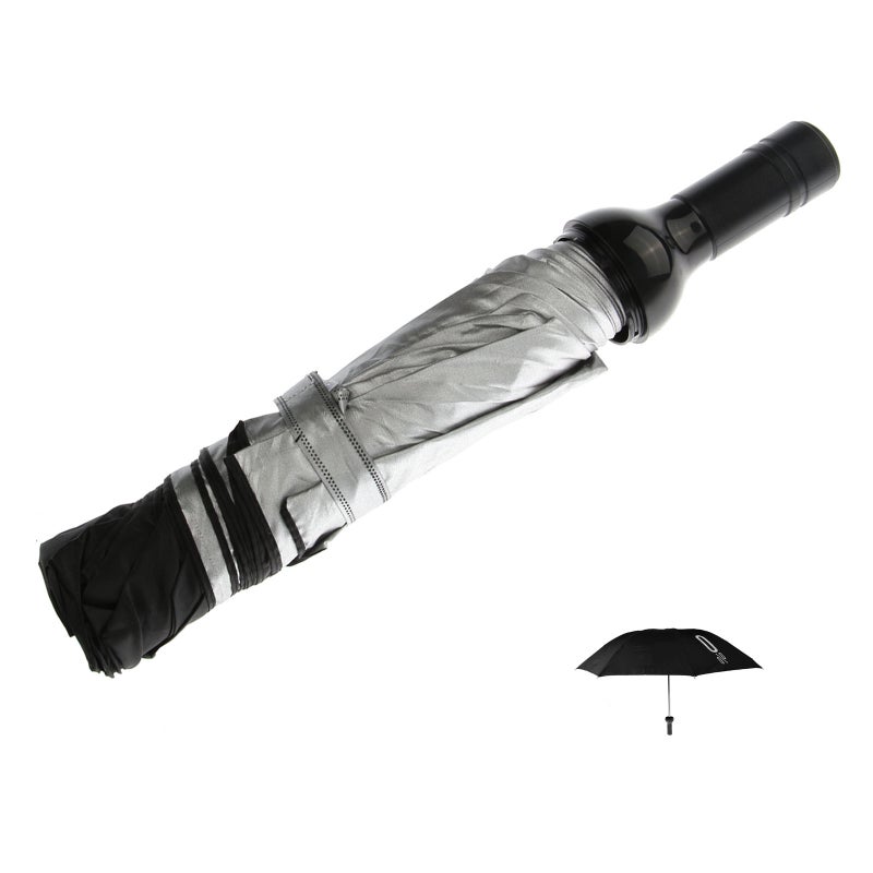 Shaped Folding Umbrella Anti-UV Sun Rain Manual Umbrella (Black) - Image 3