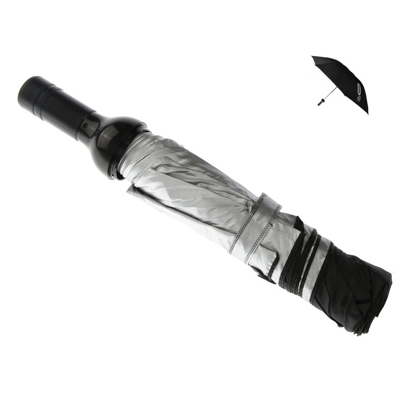 Shaped Folding Umbrella Anti-UV Sun Rain Manual Umbrella (Black) - Image 1