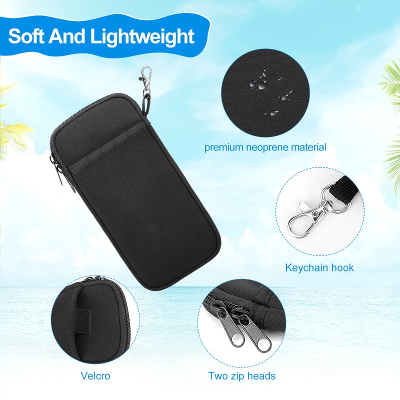 Hifot Hifot Double Glasses Case with Carabiner 3 Pack, Portable Eyeglasses Pouch Neoprene Soft Sunglasses Case with Double Zipped  - Image 3