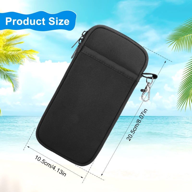 Hifot Hifot Double Glasses Case with Carabiner 3 Pack, Portable Eyeglasses Pouch Neoprene Soft Sunglasses Case with Double Zipped  - Image 2