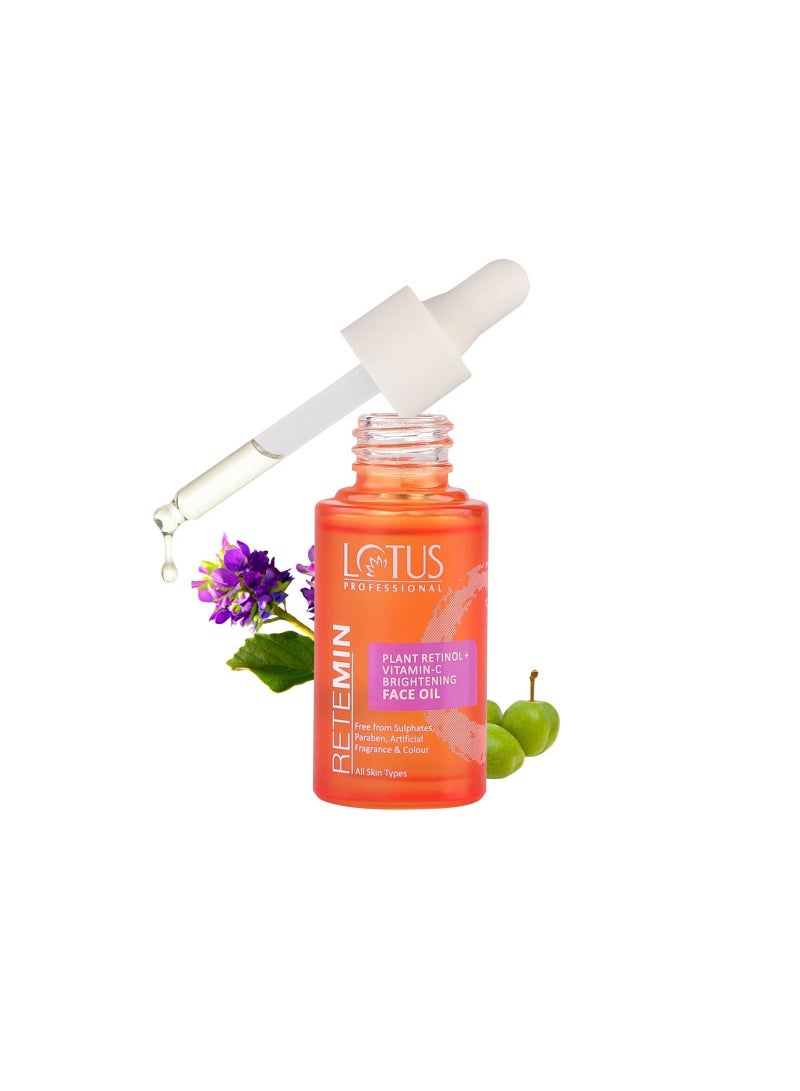 Lotus Professional Retemin Plant Retinol Vitamin C Brightening Facial Oil  Whitening And Anti Ageing Nourishing Plump skin Fine lines 28ml  - Image 1