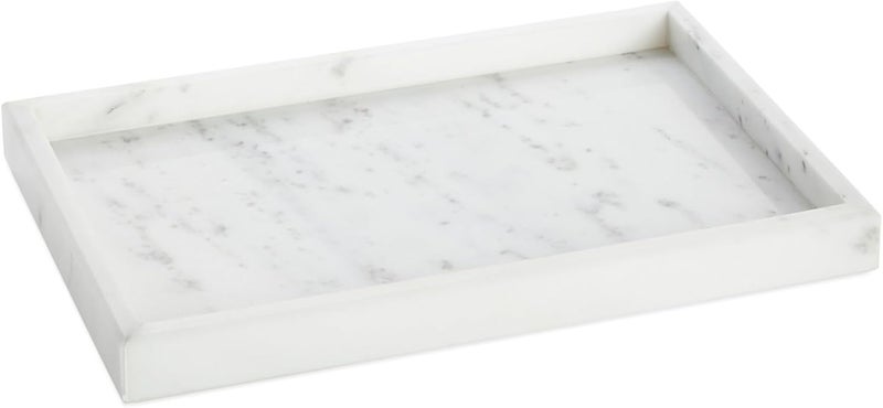 Juvale Large Marble Vanity Tray - Jewelry & Cosmetic Organizer with Drawer Organizer - Bathroom Display with Soap Tray - Home Accent Piece with Marble Decor - 11.7 x 7.7 x 1.1 in White - Image 1
