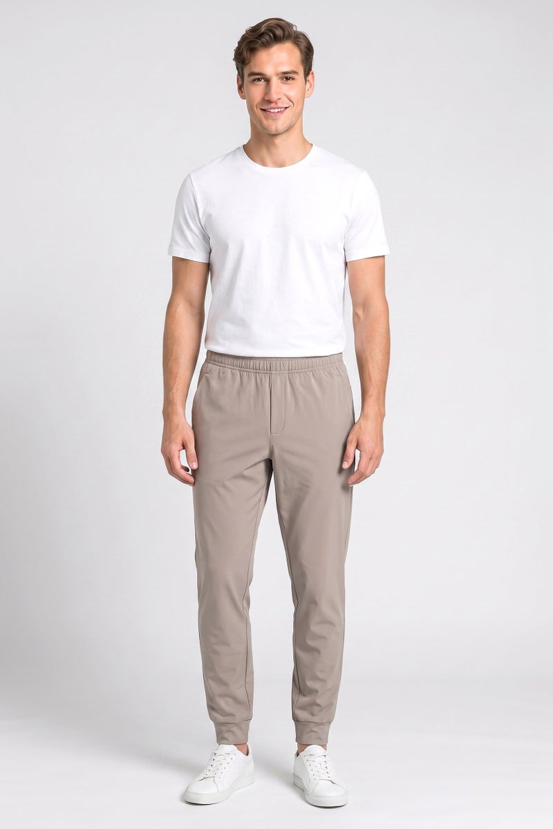 RBX Men Sportswear Fit Plain Outdoor Sweatpants, Taupe - Image 2