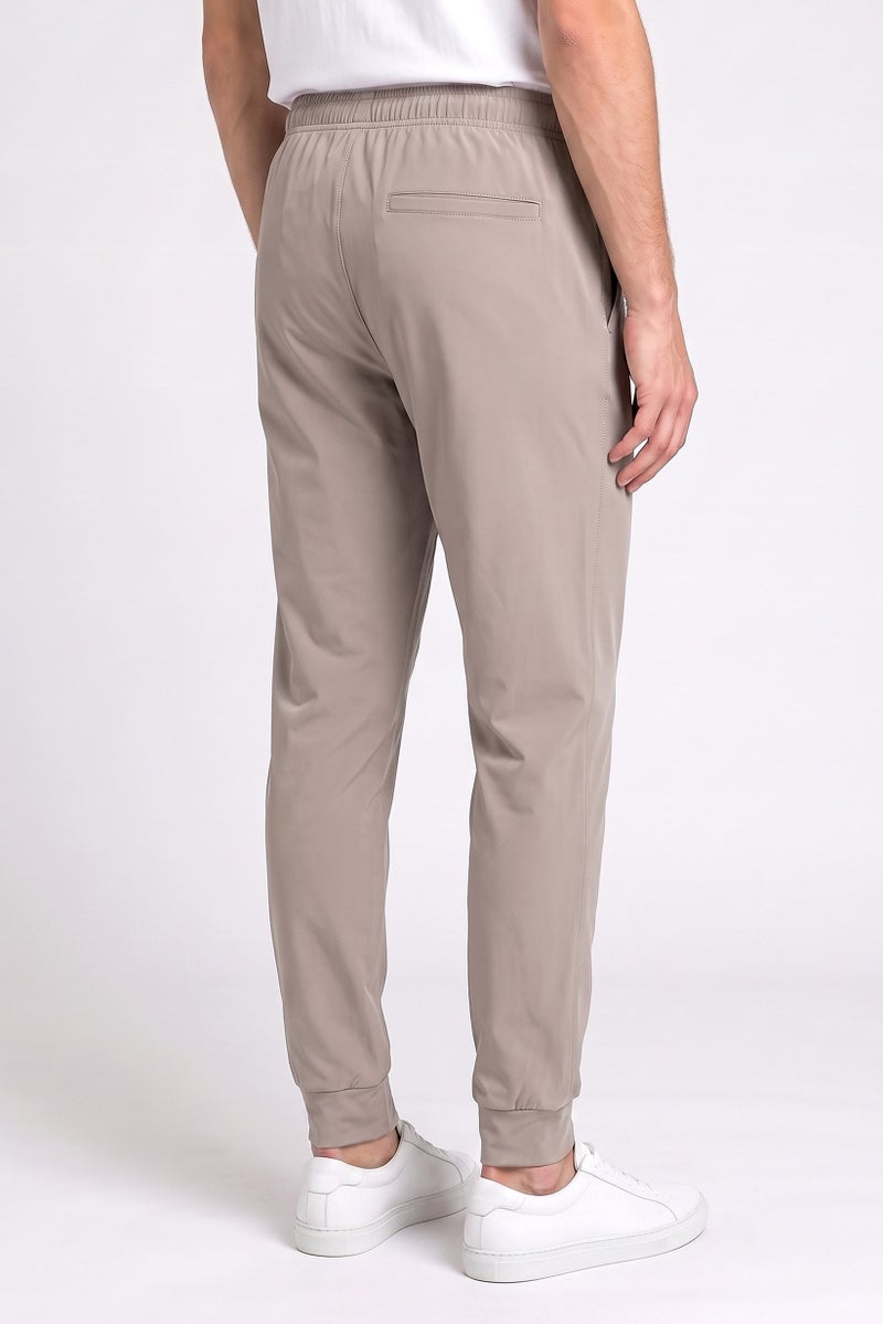 RBX Men Sportswear Fit Plain Outdoor Sweatpants, Taupe - Image 4
