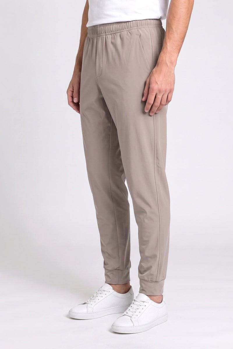 RBX Men Sportswear Fit Plain Outdoor Sweatpants, Taupe - Image 3