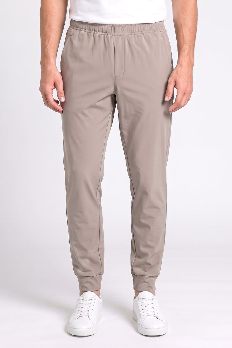RBX Men Sportswear Fit Plain Outdoor Sweatpants, Taupe - Image 1