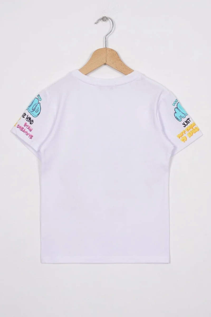 Zepkids Text Printed Ecru Color Girl T-shirt