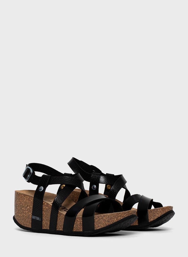 BAYTON Palmas Strappy Mid Heel Wedges  - Image 5