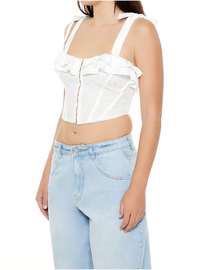 FOREVER 21 - Lace Tie-Strap Corset Top - Image 1