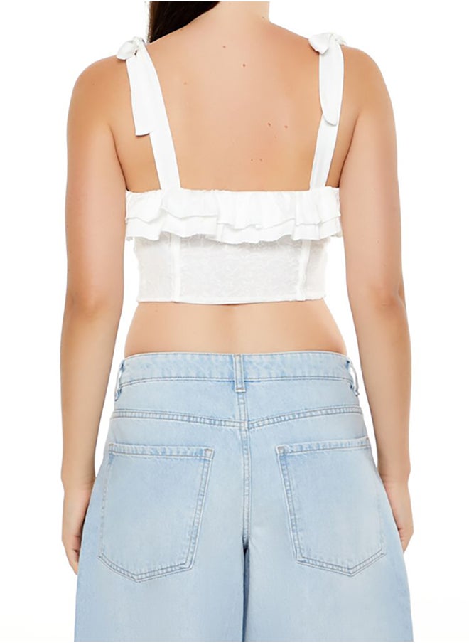 FOREVER 21 - Lace Tie-Strap Corset Top - Image 1