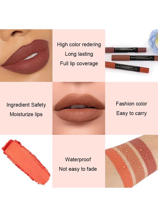 BINGBRUSH 3 Colors Longwear Lipstick Pack Set, Matte Color Stick Ultimate Lip Crayon for Makeup Collection - Nourishing Waterproof Velvet Lipgloss Lip Stain (08# 17# 19#)  - Image 5