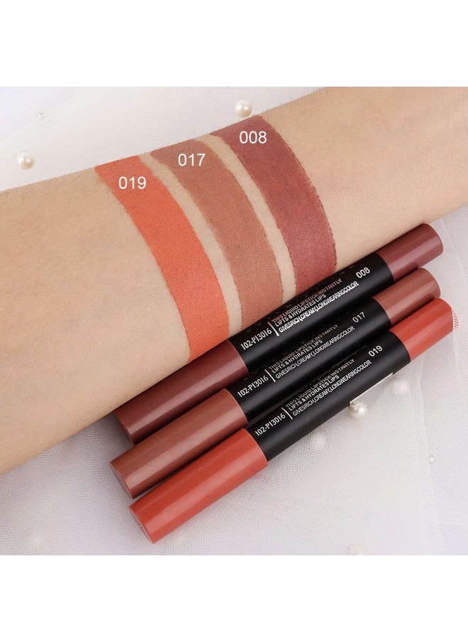 BINGBRUSH 3 Colors Longwear Lipstick Pack Set, Matte Color Stick Ultimate Lip Crayon for Makeup Collection - Nourishing Waterproof Velvet Lipgloss Lip Stain (08# 17# 19#)  - Image 4