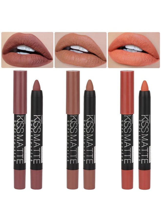 BINGBRUSH 3 Colors Longwear Lipstick Pack Set, Matte Color Stick Ultimate Lip Crayon for Makeup Collection - Nourishing Waterproof Velvet Lipgloss Lip Stain (08# 17# 19#)  - Image 1