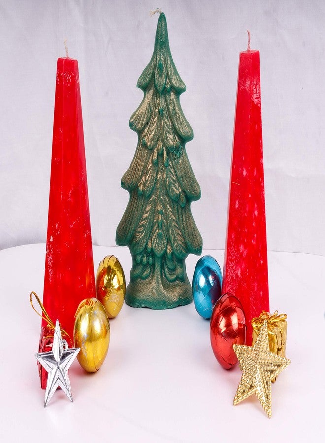 Innovera Design Merry Christmas Candles for Decorartions - Christmas Candle, Wax Candle for Christmas, Xmas Decoration Items Candles, Christmas Decorations for Home - Image 5