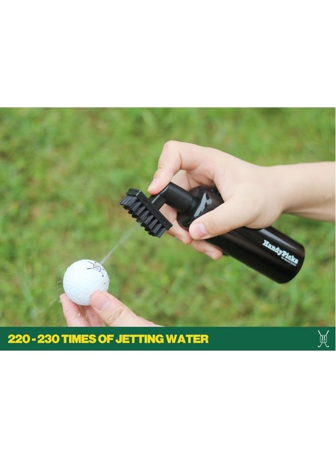 Handy Picks Golf Club Cleaner with Water, Spray Water Bottle Holds 5.5 OZ Water with Heavy Duty Metal Retractable Magnetic Clip, Waffle Microfiber Golf Towel, Ideal Golf Water Brush Combo Kit Black - Image 5