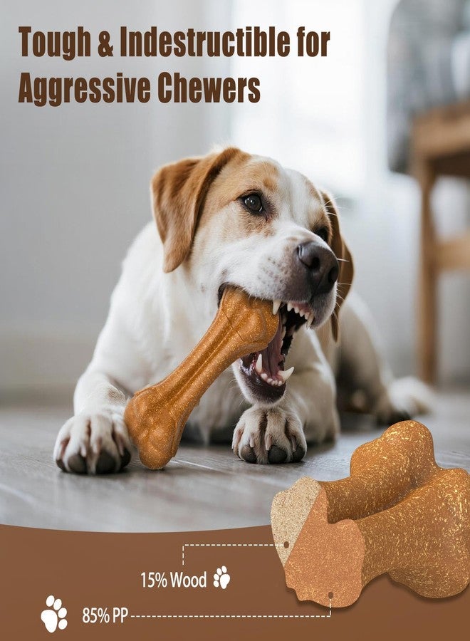 SCHITEC Dog Bone Chew Toys for Small & Medium Dogs, Beef Flavor Teething Toy, Durable Dog Toys for Aggressive Chewers, Teeth Cleaning, 2Pcs - Image 3