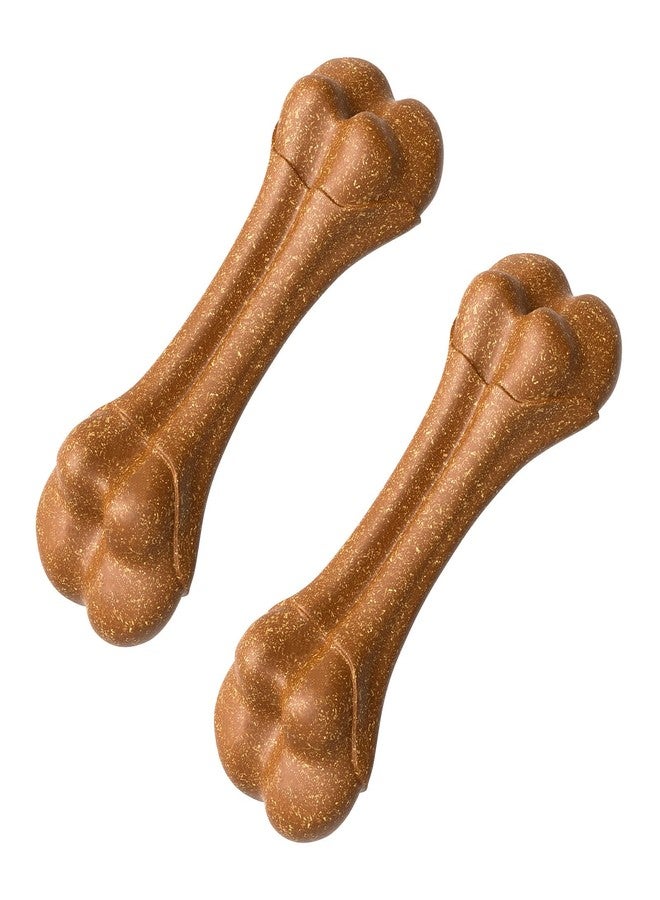 SCHITEC Dog Bone Chew Toys for Small & Medium Dogs, Beef Flavor Teething Toy, Durable Dog Toys for Aggressive Chewers, Teeth Cleaning, 2Pcs - Image 1