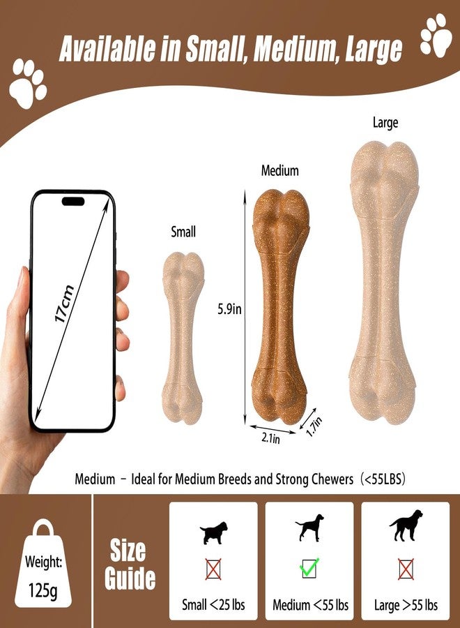 SCHITEC Dog Bone Chew Toys for Small & Medium Dogs, Beef Flavor Teething Toy, Durable Dog Toys for Aggressive Chewers, Teeth Cleaning, 2Pcs - Image 5