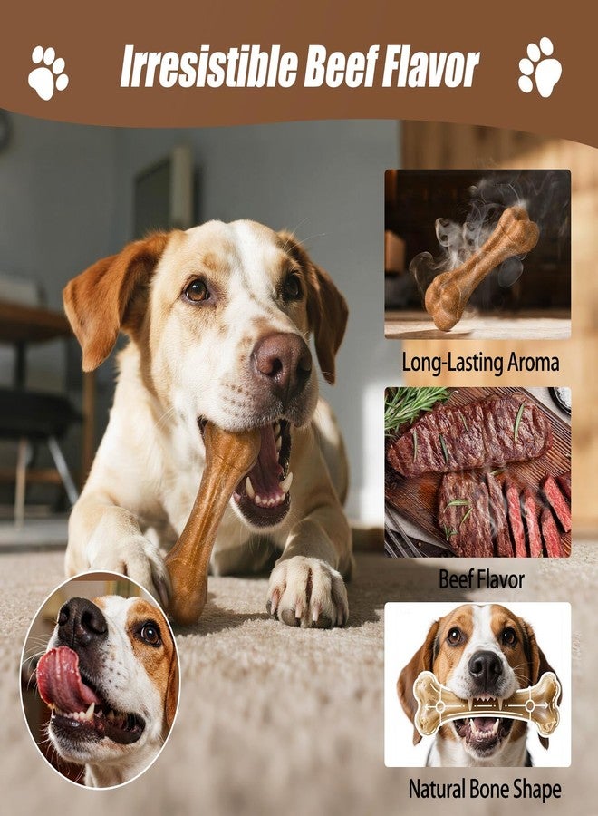 SCHITEC Dog Bone Chew Toys for Small & Medium Dogs, Beef Flavor Teething Toy, Durable Dog Toys for Aggressive Chewers, Teeth Cleaning, 2Pcs - Image 4
