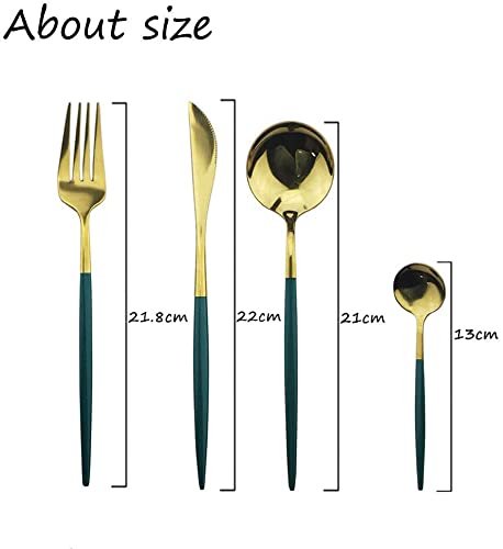 NAIDEV 48 PCs Golden Flatware Silverware Set Cutlery Set Stainless Steel Tableware Kitchen Set Dinnerware Spoon Fork Knife Dinner Set Utensils Set - Image 4