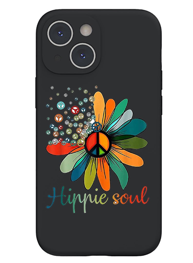 Theodor Protective Slim Fit Case Liquid Silicone Cover with Full Body Protection Anti-Scratch Shockproof Case For iPhone 15 Plus Black - Hippie soul - Image 1