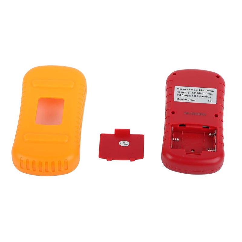 مقياس سمك بالموجات فوق الصوتية الرقمي 1 2 نطاق 300 مم شاشة LCD برتقالية كبيرة معايرة تلقائية - Image 5