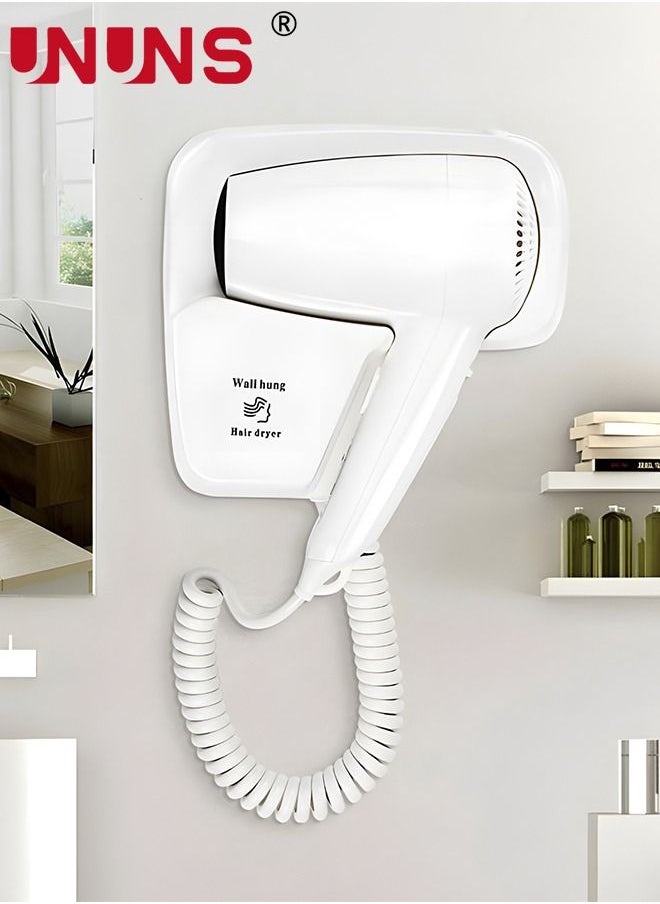 UNUNS - Wall Mounted Hair Dryer,Hair Dryers With Stand Rack For Bathroom,Specialised Blow Dryer For Salon,Fast Drying,For Hotel Bathroom Home And Travel - Image 1
