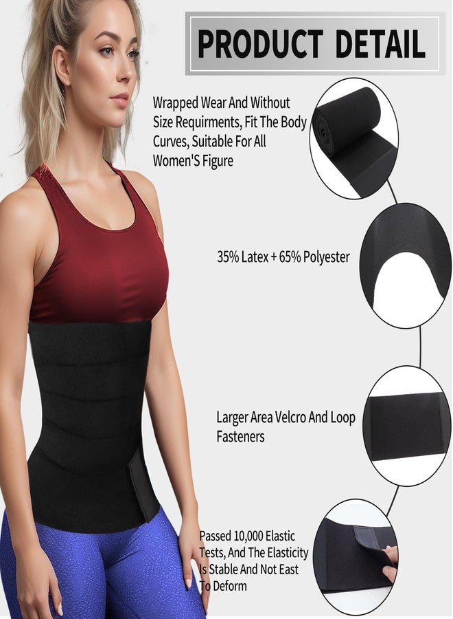 Giloner Upgraded Waist Trainers For Women Belly Fat,Postpartum Belly Wrap For Tummy Control,Bandage Wrap Waist Trainer. Black - Image 3