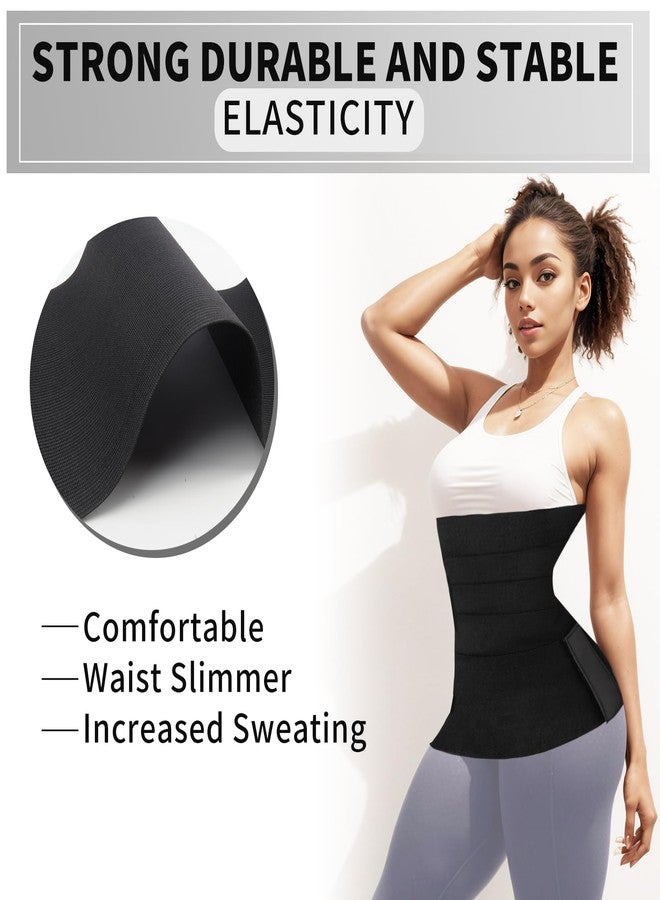 Giloner Upgraded Waist Trainers For Women Belly Fat,Postpartum Belly Wrap For Tummy Control,Bandage Wrap Waist Trainer. Black - Image 5