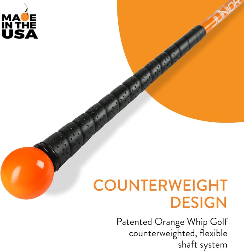Orange Whip Golf Swing Trainer Aid Patented & Made in USA for Improved Rhythm, Flexibility, Balance, Tempo, and Strength *American Made* - Image 2