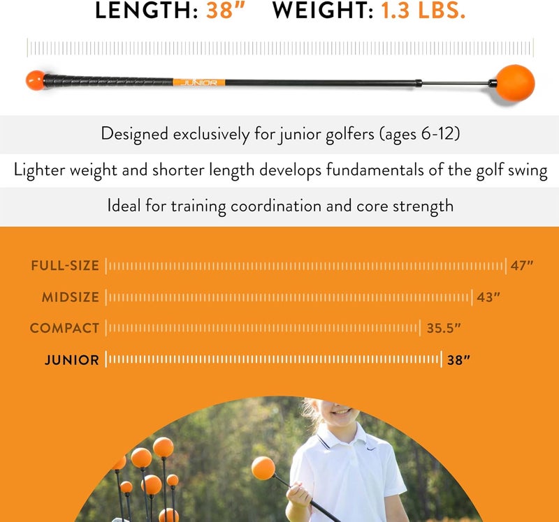 Orange Whip Golf Swing Trainer Aid Patented & Made in USA for Improved Rhythm, Flexibility, Balance, Tempo, and Strength *American Made* - Image 4