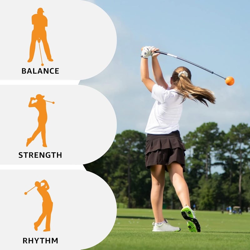 Orange Whip Golf Swing Trainer Aid Patented & Made in USA for Improved Rhythm, Flexibility, Balance, Tempo, and Strength *American Made* - Image 5