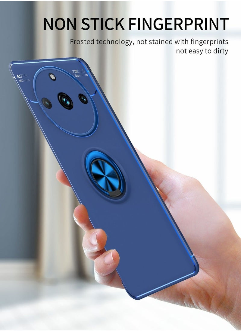 غطاء حماية لهاتف Realme 11 Pro Plus 5G مع حامل مغناطيسي للسيارة وحلقات مغناطيسية ومضاد للخدش ومضاد للصدمات وغطاء خلفي متين لحماية الجسم بالكامل لهاتف Realme 11 Pro Plus 5G