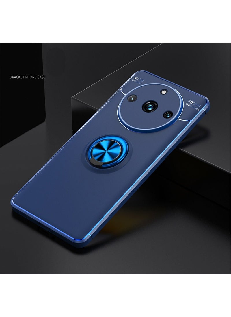 غطاء حماية لهاتف Realme 11 Pro Plus 5G مع حامل مغناطيسي للسيارة وحلقات مغناطيسية ومضاد للخدش ومضاد للصدمات وغطاء خلفي متين لحماية الجسم بالكامل لهاتف Realme 11 Pro Plus 5G