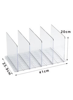 CityRiya-Long Desk File Organizer, File Sorter Office Desktop Organizer, 4 Section File Folder Holder Stand, Paper File Rack, File Sorter Bookcase Supplies Storage Box, Bookshelf for Home, Office  - Image 4