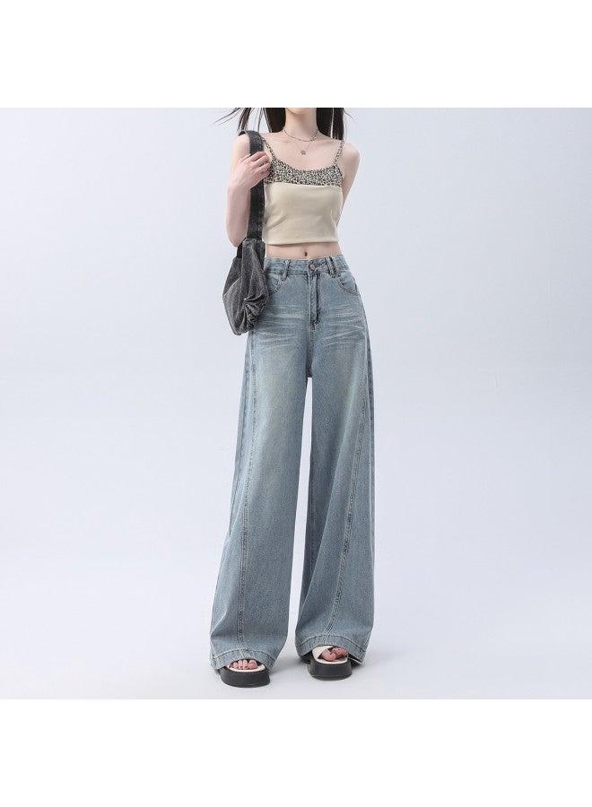 EPTISON retro Women's Jeans - Summer Casual High Street Loose Wide Leg Pants - Image 3