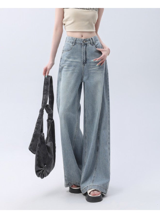EPTISON retro Women's Jeans - Summer Casual High Street Loose Wide Leg Pants - Image 1