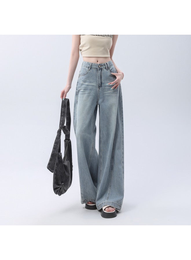 EPTISON retro Women's Jeans - Summer Casual High Street Loose Wide Leg Pants - Image 2