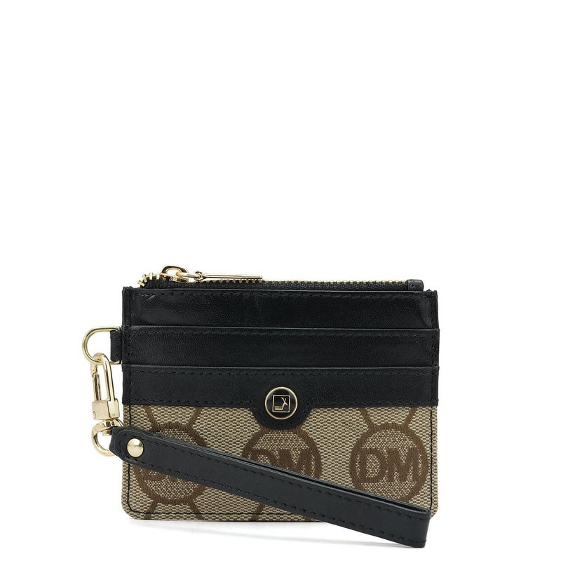 Da Milano Leather Card Holder for Men & for Women - Beige & Black - Image 5