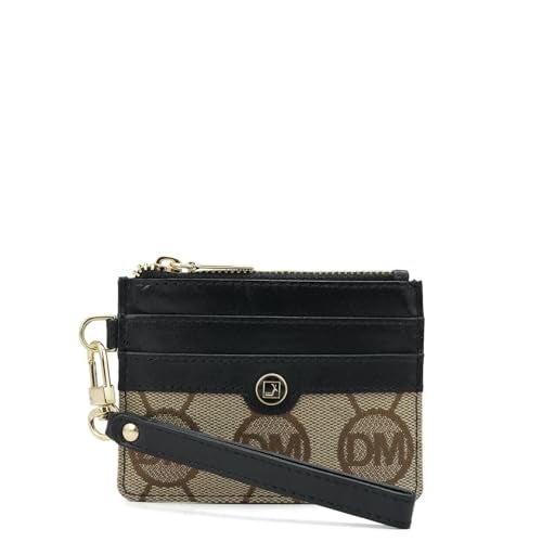 Da Milano Leather Card Holder for Men & for Women - Beige & Black - Image 1