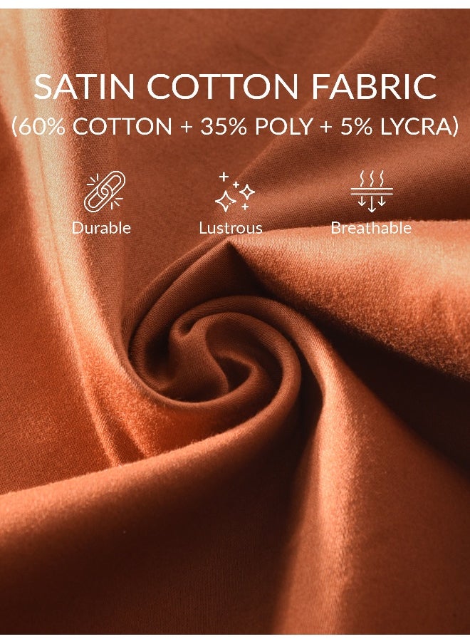 Beyoung - Rust Orange Satin Shirt - Image 1