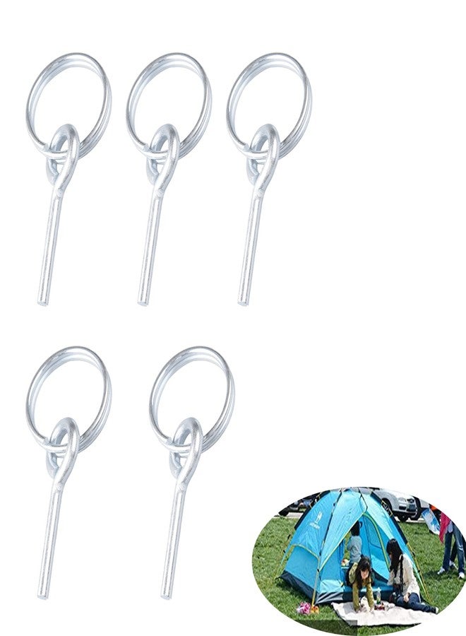 Setaria Viridis Tent Ring Replacement with Pins - 5pcs Ultra Light Galvanized Tent Pole Connectors Camping Repair Accessories Kit for Outdoor Camping Hiking Travel - Image 1