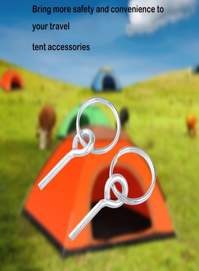 Setaria Viridis Tent Ring Replacement with Pins - 5pcs Ultra Light Galvanized Tent Pole Connectors Camping Repair Accessories Kit for Outdoor Camping Hiking Travel - Image 3